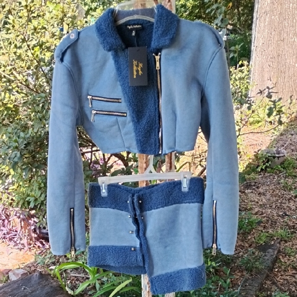 Stylish Blue Skirt Set